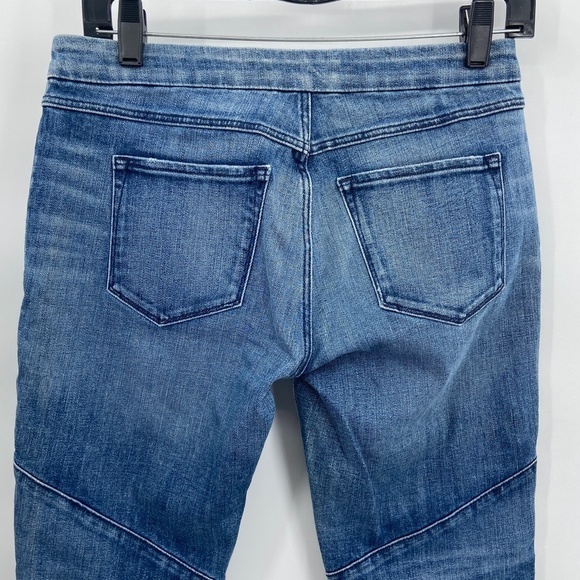 3x1 Women's Mid Rise Moto Medium Wash Denim Skinny Jeans Size 27 - Picture 5 of 8